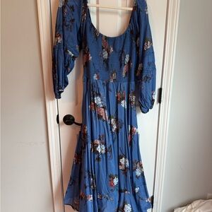 Free People Floral Blue Women's Dress